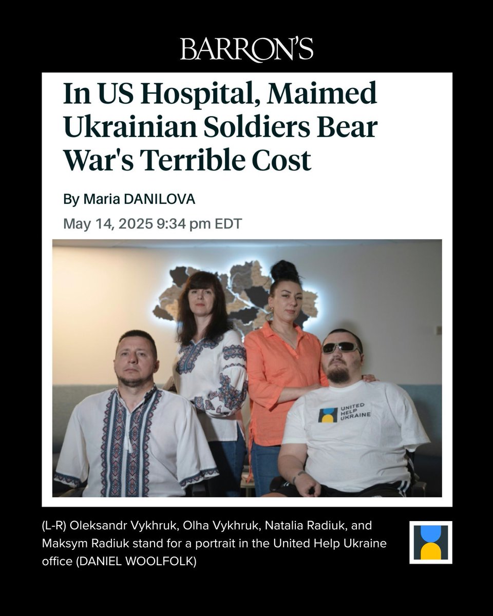 United Help Ukraine ๐บ๐ฆ (@unitedhelpua) on Twitter photo Two Ukrainian heroes, One war that changed everything.
@Barronsonline featured two of our warriors โ two heroes in United Help Ukraineโs Wounded Warrior program โ who are now in the U.S. receiving life-changing medical aid.
Oleksandr lost both arms and a leg. Maksym lost his Two Ukrainian heroes, One war that changed everything.
@Barronsonline featured two of our warriors โ two heroes in United Help Ukraineโs Wounded Warrior program โ who are now in the U.S. receiving life-changing medical aid.
Oleksandr lost both arms and a leg. Maksym lost his
