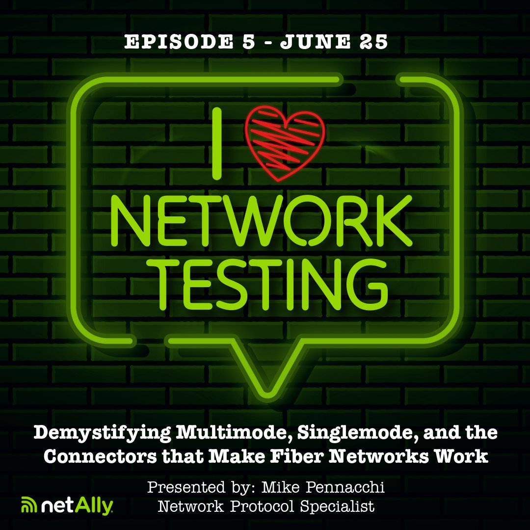 Wondering when to use single mode versus multimode fiber? Join @mpennac for the 5th episode of our I ❤️Network Testing series to gain the knowledge you need to build reliable, high-performing fiber networks. 

Register today 👉 ow.ly/Bgxf50VVNGp