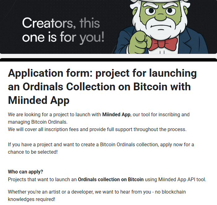 You’re closer than ever to launching on Bitcoin.

Just fill out the form, we’ll handle the rest!

No blockchain knowledge? No problem! → urlr.me/YUQAt3