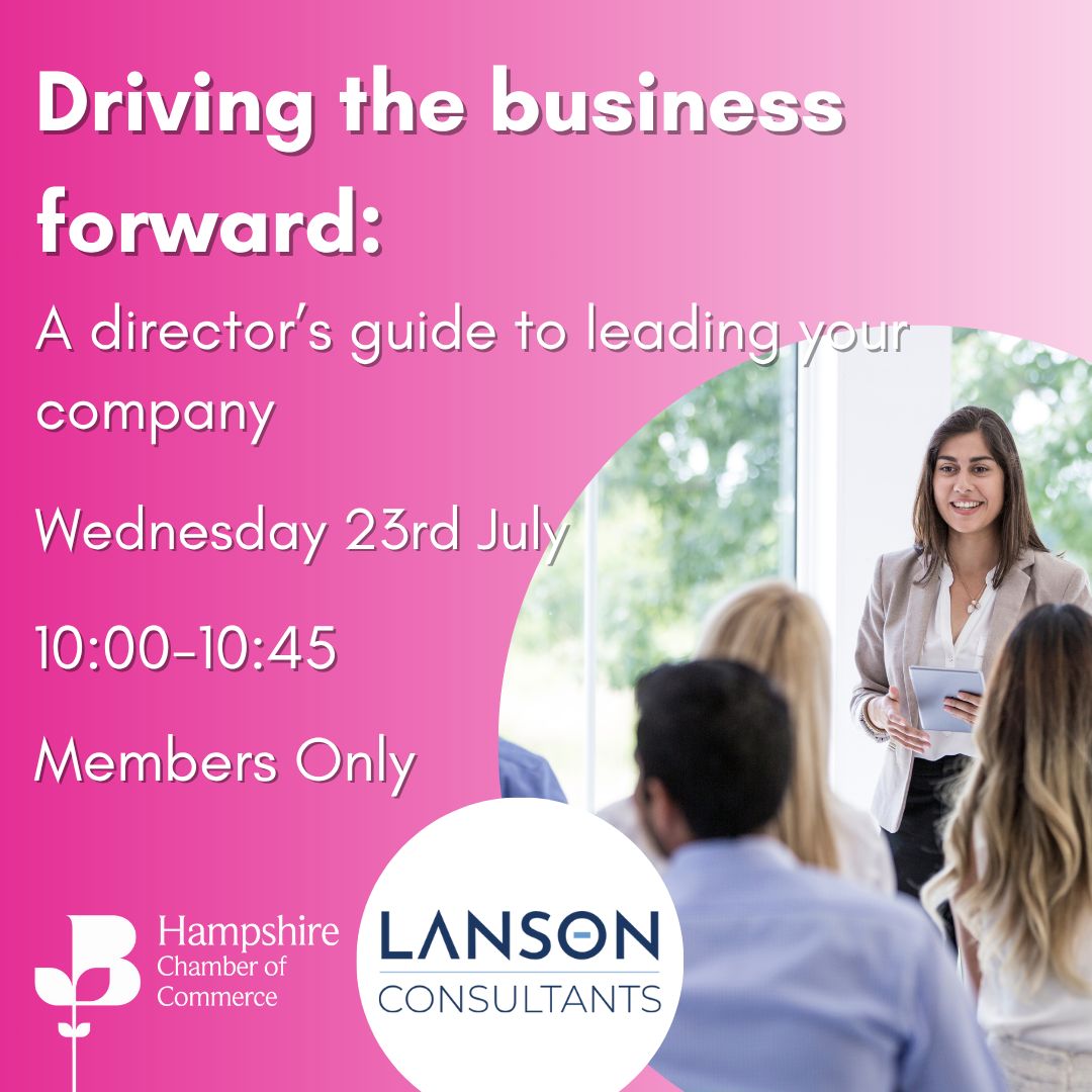 Calling all business leaders and directors! 
 
Join David Joel of Lanson Consultants Ltd for a high-impact 45-minute session designed to challenge your thinking and elevate your leadership. 

buff.ly/i8AH7FI 

#LeadershipMatters #BoardroomExcellence #ChamberEvents