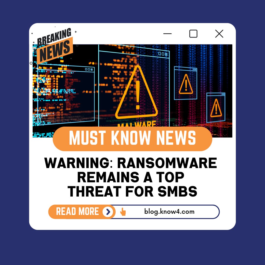RadiantResourc1's tweet image. 🚨 Ransomware is still one of the top threats facing small and mid-sized businesses...and it’s not going anywhere.

Is your business prepared? 🔗 Read more: loom.ly/2U0YBHQ

#Ransomware #SMBSecurity #CyberThreats #ITProtection #CyberResilience