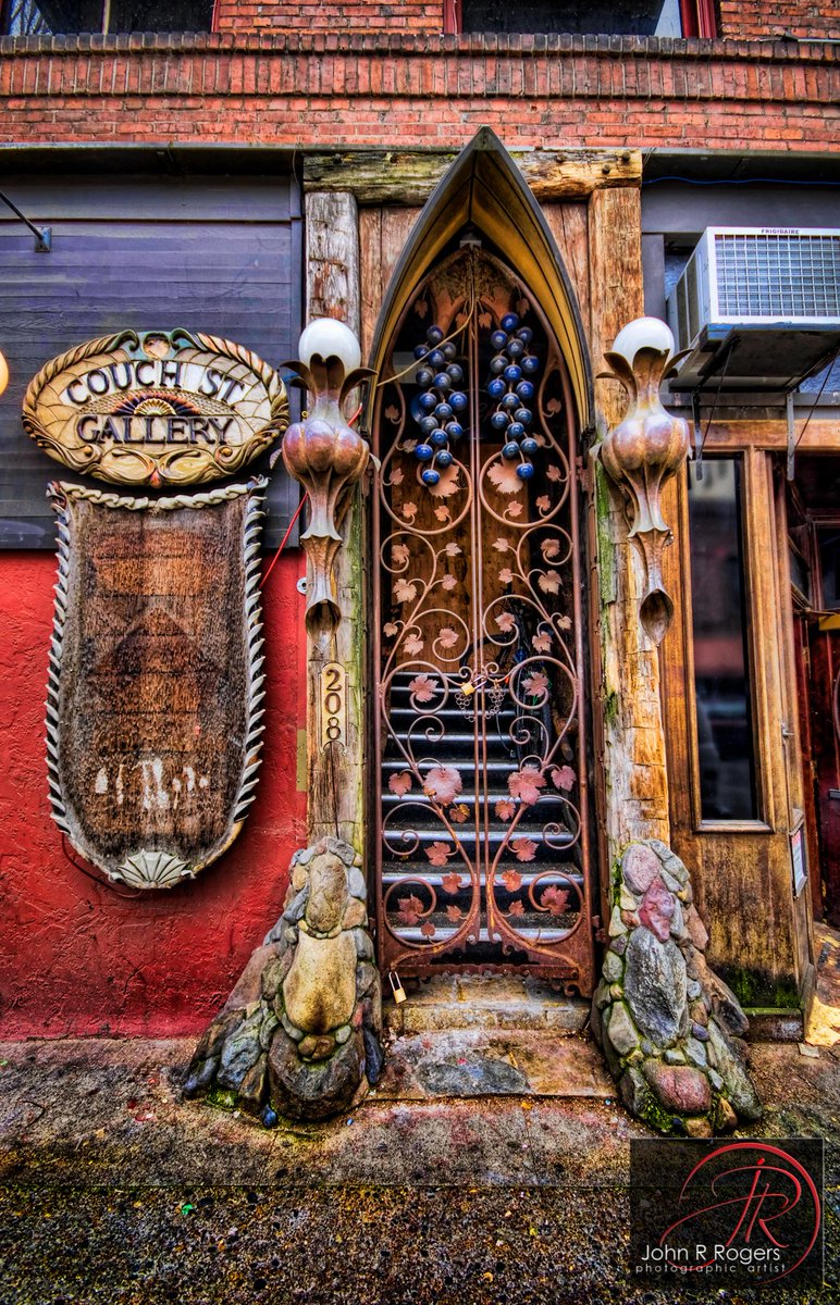 Antique door at Couch Street Gallery, Portland