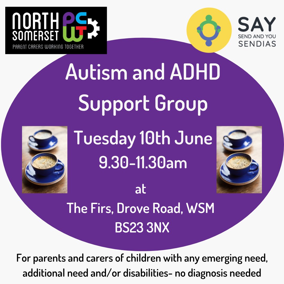 😀 If you fancy a catch up with like minded peers or someone to just listen then we are here 💙

Your child/young person does not need a diagnosis in order to access our support. If you have any concerns about your child's development then please do join us.