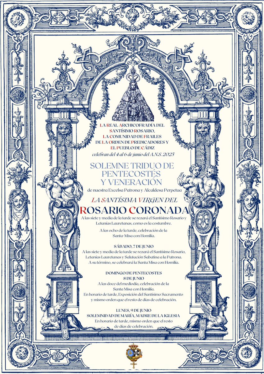 🔔TRIDUO DE PENTECOSTÉS Y VENERACIÓN DE LA PATRONA🔔

Del 4 al 9 de junio de 2025

#CadizDelRosario #CadizConSuPatrona