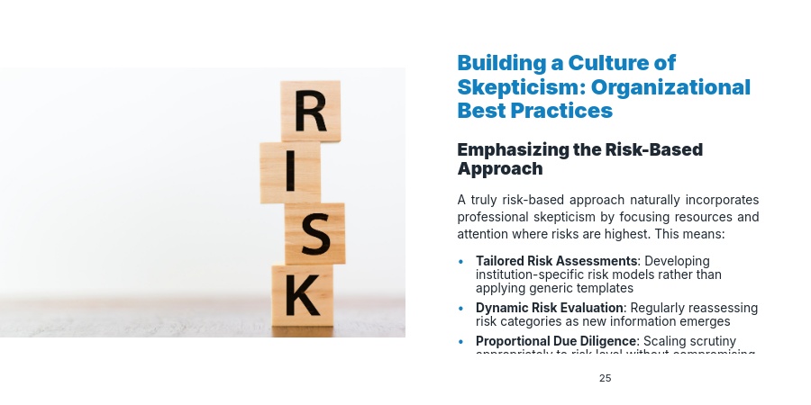 Does your risk assessment demonstrate a skeptical mindset and rigorous, thoughtful examination?