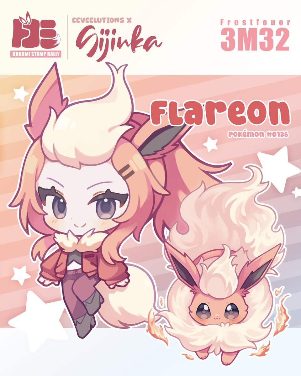 Frostfeuer's tweet photo. Eeveelution-Enthusiast, we’ve got news for you!! ✨
At this years DoKomi we’re hosting an Eeveelution-themed Stamp Rally to celebrate the Year of Eevee with you!

I got to draw Flareon! 🔥 I just love how floofy it is. Much floof = much happiness. (*´꒳`*) https://t.co/46r3NKa7oz