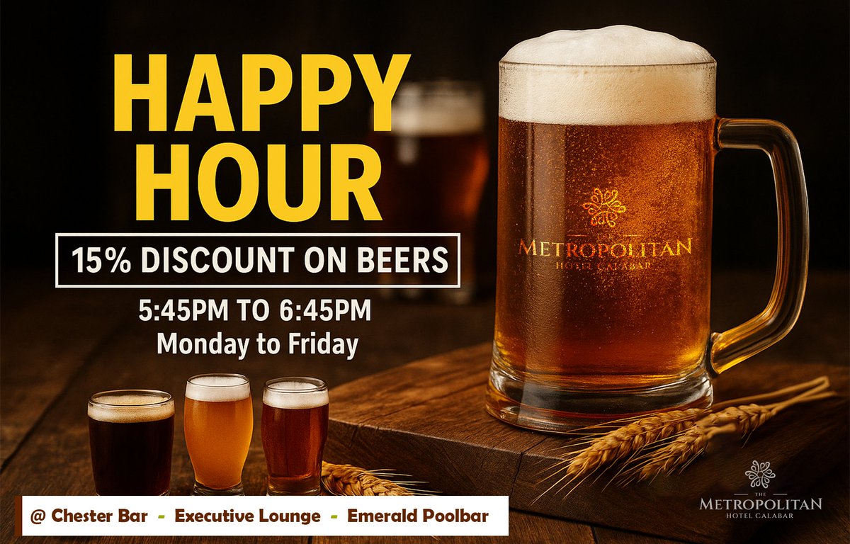The Metropolitan Hotel Calabar - Happy Hour 
#themetropolitahotelcalabar #hotels #happyhours #hospitality
