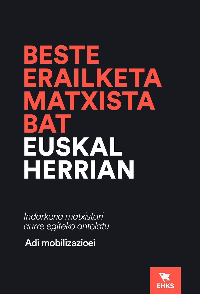 𝐄𝐫𝐚𝐢𝐥𝐤𝐞𝐭𝐚 𝐦𝐚𝐭𝐱𝐢𝐬𝐭𝐚 𝐞𝐭𝐚 𝐛𝐢𝐤𝐚𝐫𝐢𝐨𝐚 𝐁𝐢𝐥𝐛𝐨𝐧.
13 urteko neska bat erail du haren amaren bikotekideak.

Indarkeria matxistari aurre egiteko, antolatu!  

Adi mobilizazioei!