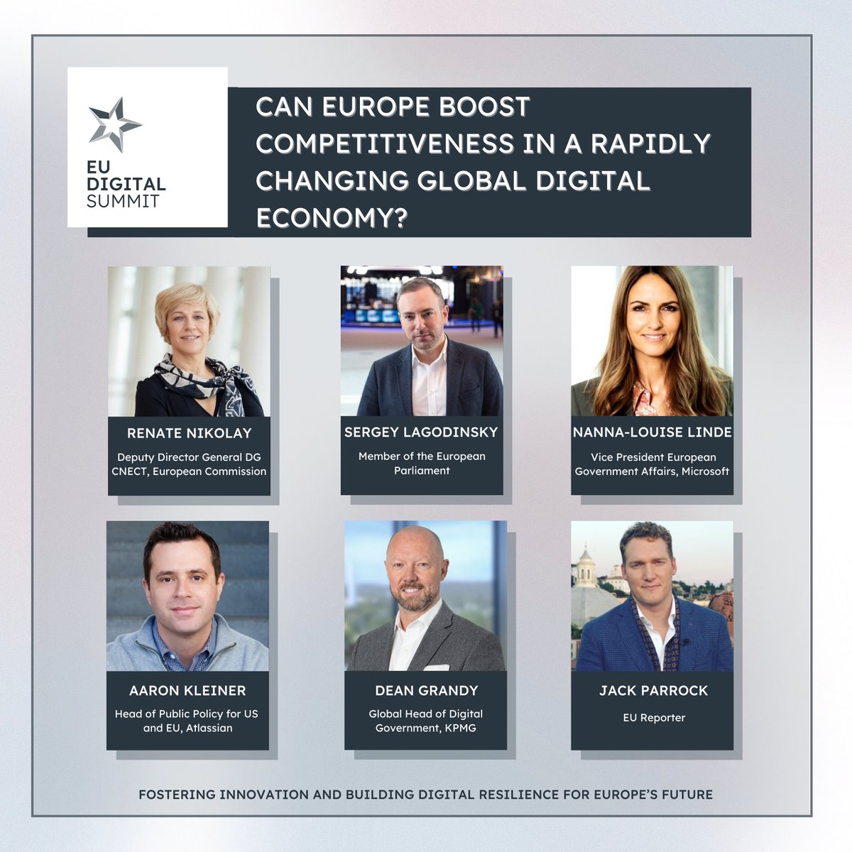 🎙️#EUDS2025: Panel Announcement!

Join us at the EU Digital Summit 2025 at Egmont Palace, Brussels, for a high-level discussion “Can Europe Boost Competitiveness in a Rapidly Changing Global Digital Economy?”

As the global race for digital dominance accelerates, Europe stands at