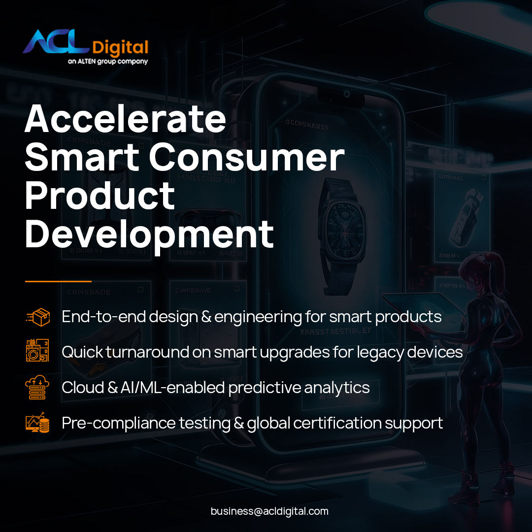ACL Digital engineers next-gen consumer electronics with IoT, AI/ML, and cloud integration—creating intuitive, connected experiences that align with evolving consumer expectations.

Read more: acldigital.com/industries/con…

#oem #oems #consumerelectronics #consumer #smartconsumer