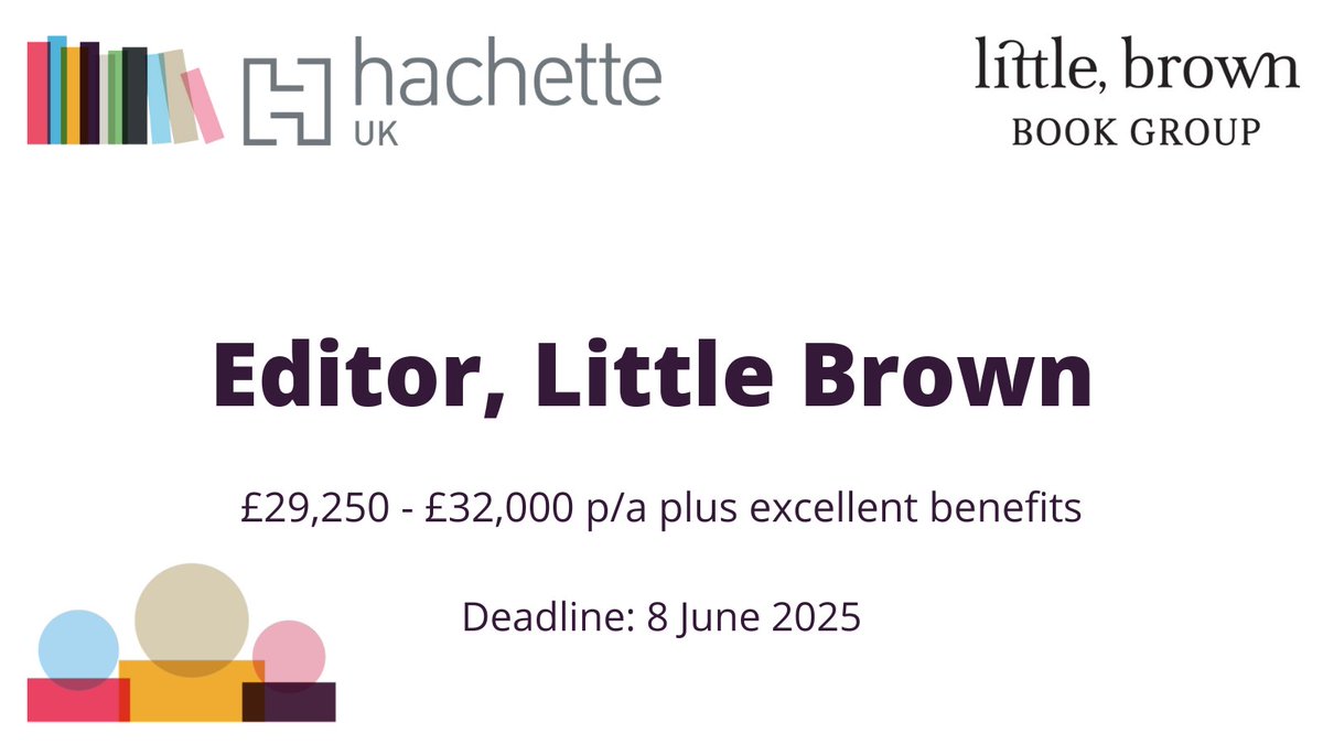 Hachette Careers (@hachettecareers) on Twitter photo .<a href="/BooksSphere/">Sphere Books</a> is hiring an Editor to support on an exciting list of major fiction brands and take ownership of a small list. This is the perfect role for an Assistant Editor/Editor looking for their next step in a supportive, high-performing team.
Apply: rebrand.ly/xgv73vo .<a href="/BooksSphere/">Sphere Books</a> is hiring an Editor to support on an exciting list of major fiction brands and take ownership of a small list. This is the perfect role for an Assistant Editor/Editor looking for their next step in a supportive, high-performing team.
Apply: rebrand.ly/xgv73vo
