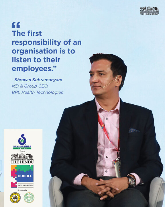 A workplace thrives when leadership begins by truly listening. At The Hindu Huddle 2025, Shravan Subramanyam shared why employee voices must be the first priority.

#TheHinduHuddle #IndiaInDialogue
(The Hindu, Huddle, India in Dialogue, The Hindu Group, Huddle 2025)
