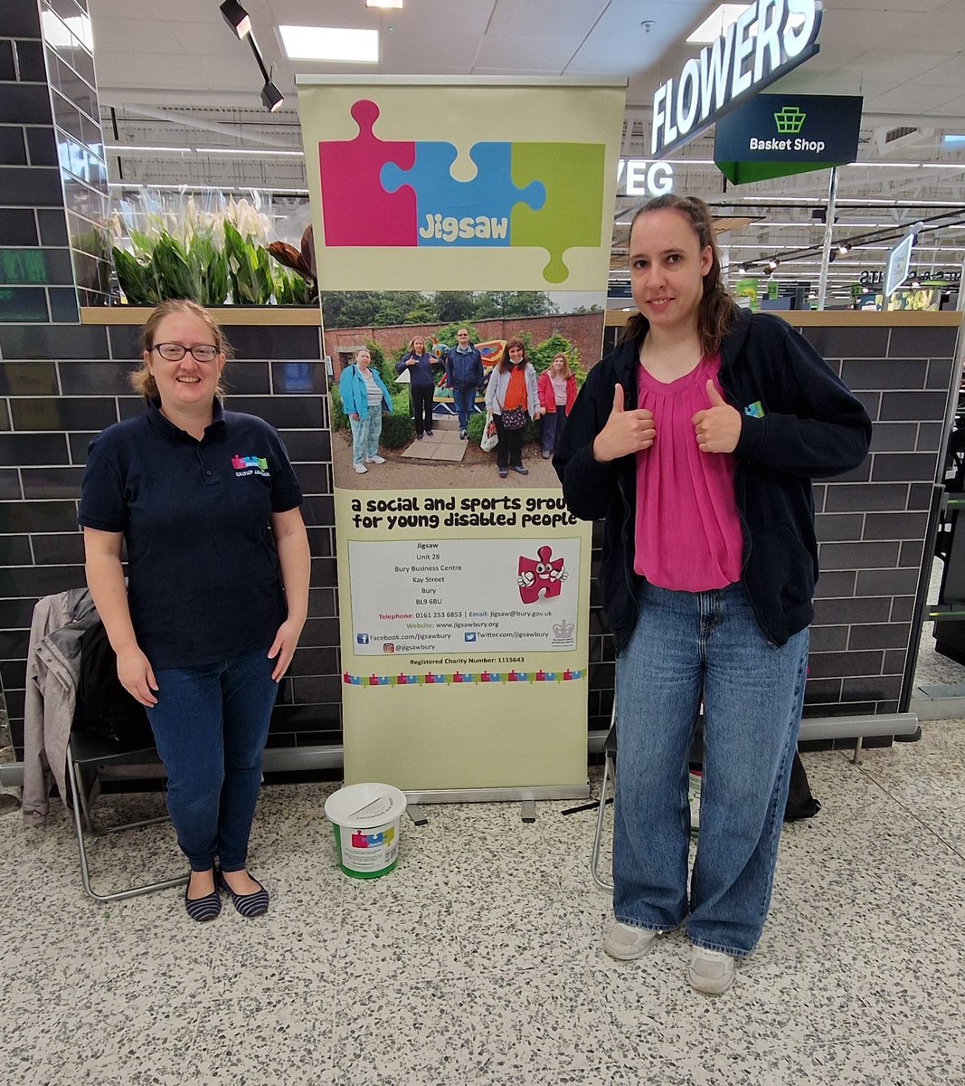 Today at Asda Pilsworth we are supporting Jigsaw, Bury.  If in shopping today, please don't walk by, please show your support too. The group are holding a collection to fund their summer programme . Thank you so much.