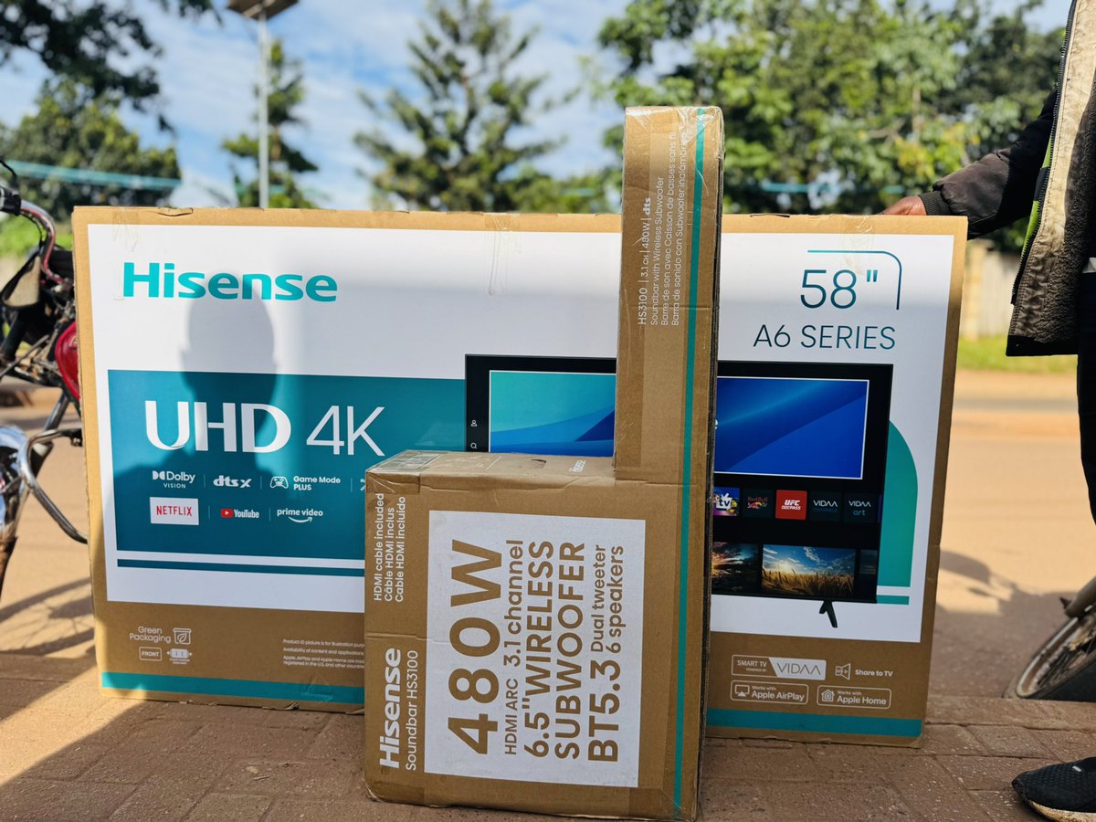 Leonard_202's tweet photo. HISENSE PROMOTION JUNE 2025🔥

Tvs; 

32Digital  330k 
32 Smart  460k
40 smart 640k
43 digital 640k
43 Smart  A4  690k 
43 Smart UHD 4k  800k 
50 Smart 4K  1.05m 
55 Smart 4K  1.35m 
55 Smart Q6 1.45m 
58 Smart 4K 1.45m
65 Smart 4K 2m 
65 Smart Q6 2.1m 
75 Smart 4K 3m 
75 Smart Q6 3.2m 
85 Smart 4K 4m 
85 Smart Q6  4.35m