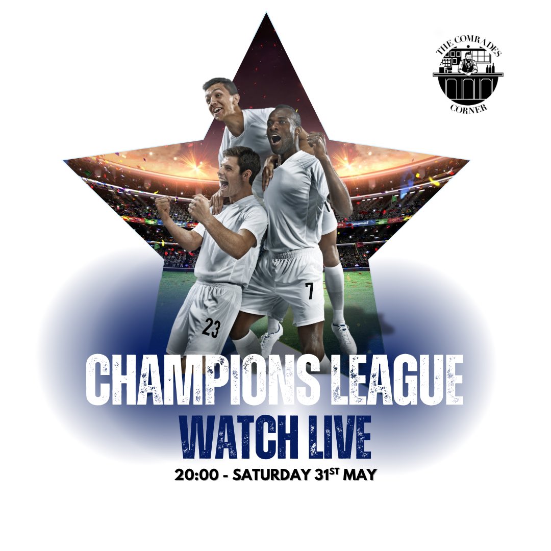 The Comrades Corner (@comrades_corner) on Twitter photo It doesn’t get much bigger than this… ⚽️
Watch the #ChampionsLeague Final live tomorrow at 8PM!
Fresh beer, good vibes, live sports, free pool & darts… there’s no better place to be than The Comrades Corner! See you tomorrow 🍻
#livesports <a href="/BerkoFC/">Berkhamsted FC</a> It doesn’t get much bigger than this… ⚽️
Watch the #ChampionsLeague Final live tomorrow at 8PM!
Fresh beer, good vibes, live sports, free pool & darts… there’s no better place to be than The Comrades Corner! See you tomorrow 🍻
#livesports <a href="/BerkoFC/">Berkhamsted FC</a>