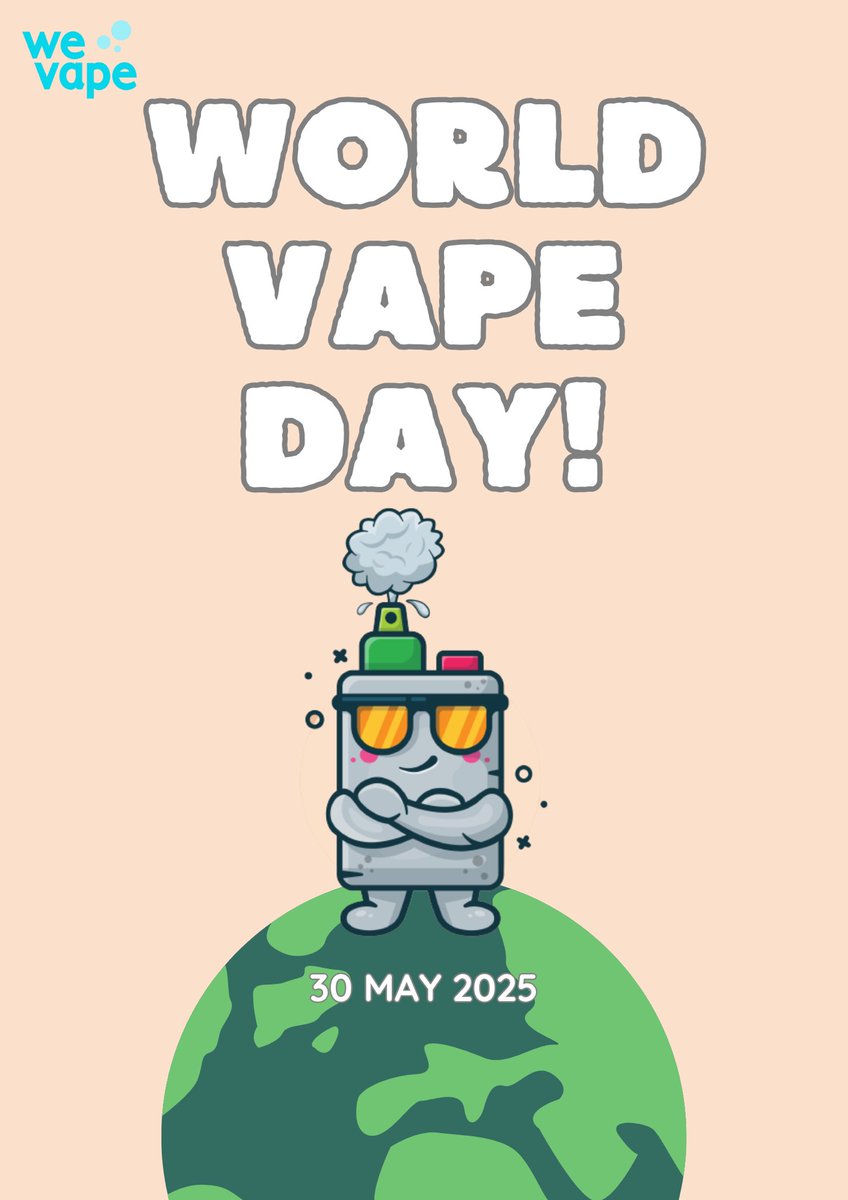 WeVapeUK's tweet image. Happy World Vape Day! 💨

Millions of people across the world have improved their health by quitting smoking and switching to a safer alternative. 

#20YearsofFacts #VapingWorks #WorldVapeDay