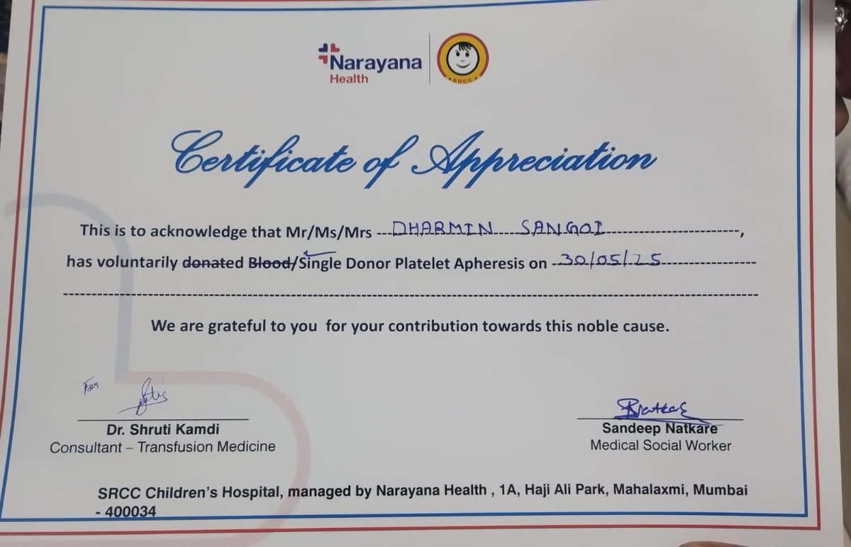 India Cares (@indiacares_2020) on Twitter photo 9-yo Ipshita from #Jajpur, #Odisha, successfully underwent her bone marrow transplant at SRCC Children's Hospital, #Mumbai. As she embarks on her recovery journey, timely platelet transfusions are crucial for her healing.
A heartfelt thank you to <a href="/imdharsangg/">imdharsangg🇮🇳</a> for swiftly 9-yo Ipshita from #Jajpur, #Odisha, successfully underwent her bone marrow transplant at SRCC Children's Hospital, #Mumbai. As she embarks on her recovery journey, timely platelet transfusions are crucial for her healing.
A heartfelt thank you to <a href="/imdharsangg/">imdharsangg🇮🇳</a> for swiftly