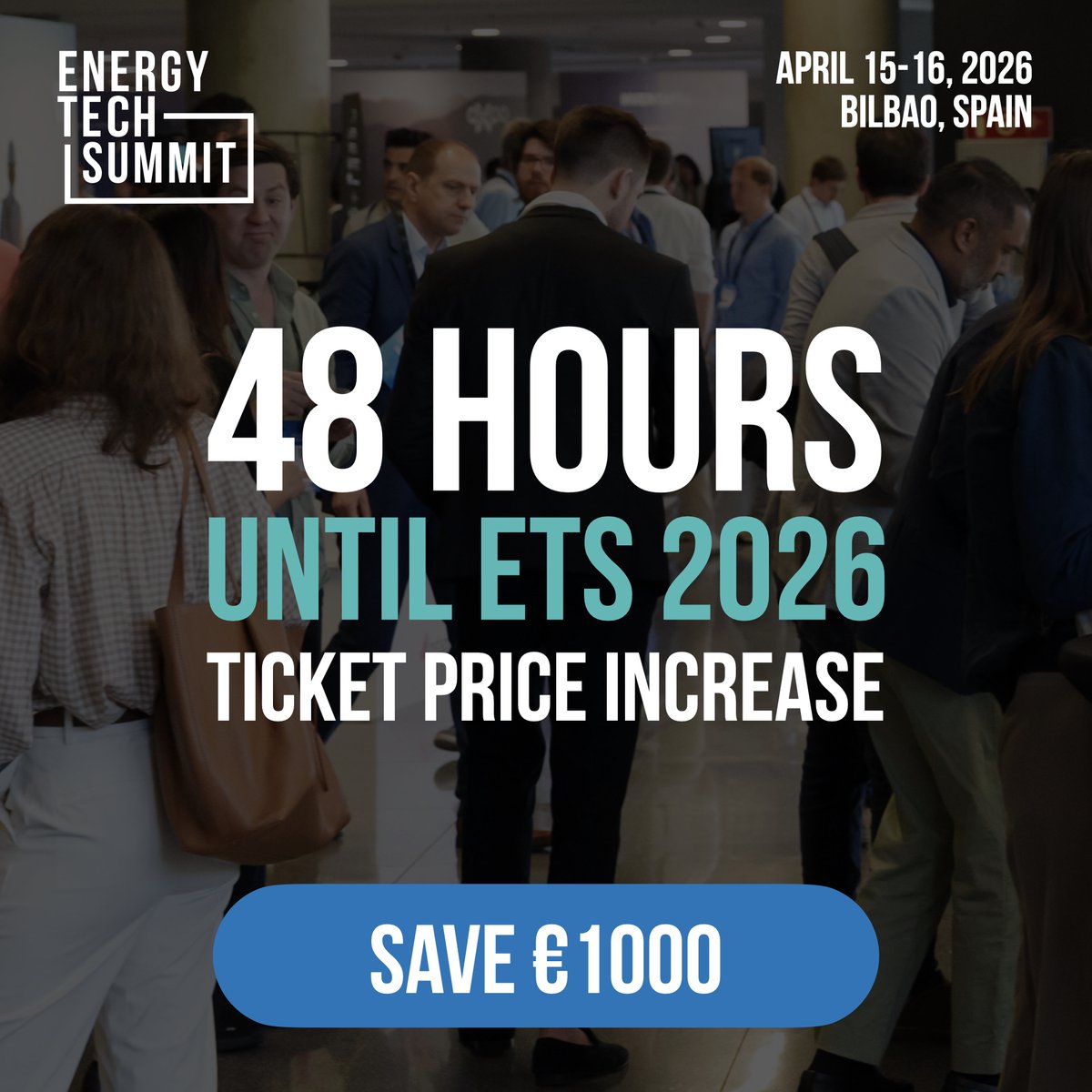 When was the last time you did something BIG in 48 hours? Well, maybe it’s time! Get yourself the biggest energy tech contact list and innovation showcase. On top of that, make the best financial decision (your wallet will thank you 😉): energytechsummit.com