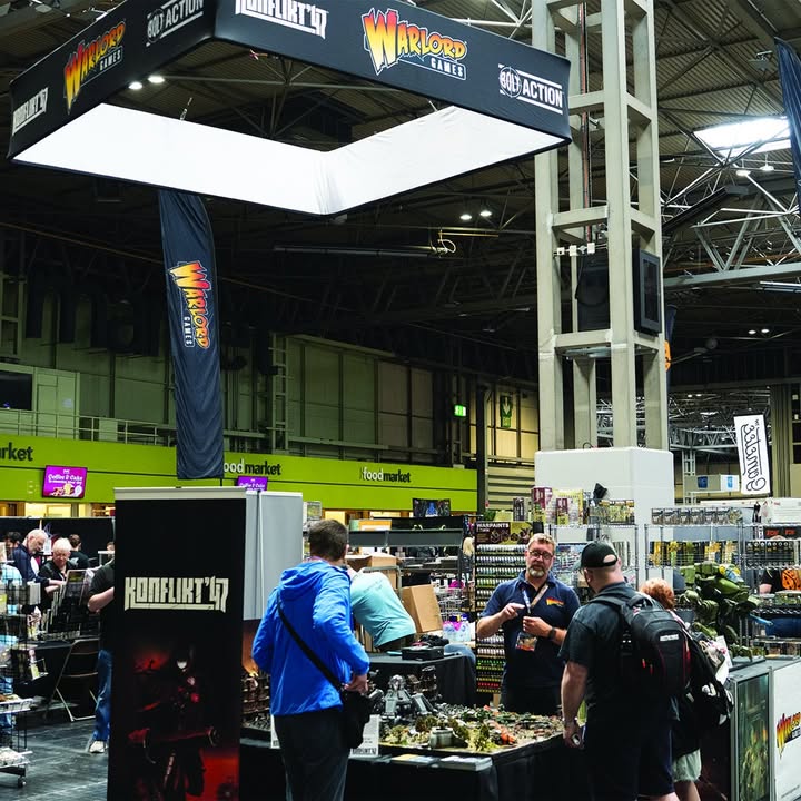 Doors are open at UK Games Expo. Come and see us for a first look at new Konflikt '47 miniatures, our fantastic display board, demos, &amp; take a picture with our GIANT Linebacker mech!

We're on stand 3A-554. Look for the hanging banner!

#warlordgames #ukgamesexpo #konflikt47