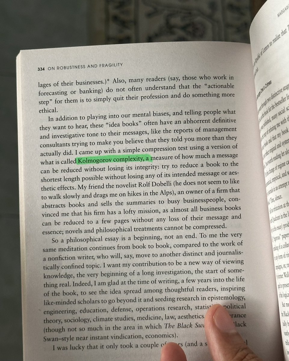 Dari baca buku 400ms, baik tengok youtube 5 minit.

Kolmogorov complexity: how do u know compressed summaries deliver the same meaningful message? The depth.