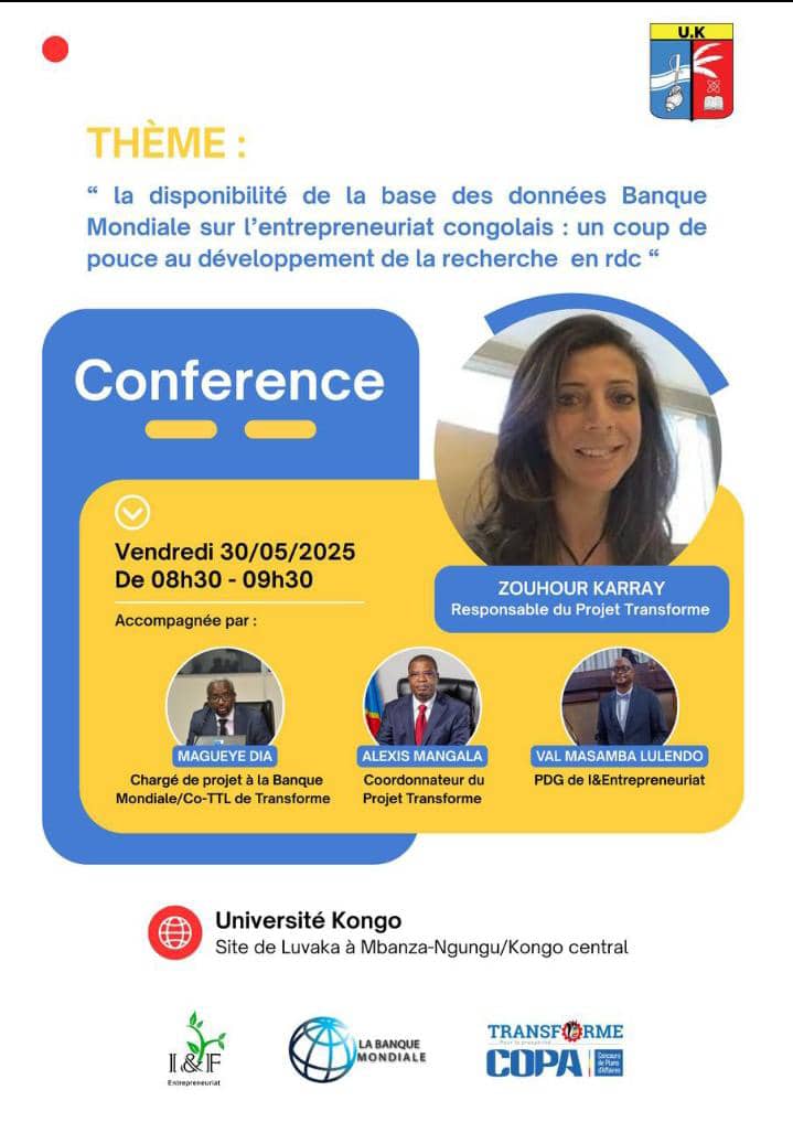 En ce moment, à l'Université Kongo, campus de Mbanza-Ngungu.
Vous pouvez suivre le direct sur la page Facebook de l'UK
facebook.com/www.universite…