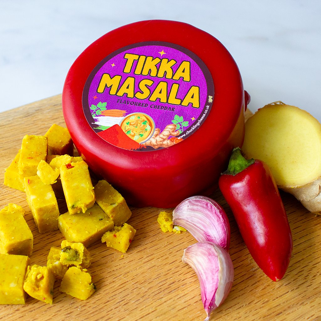 🚨 New Flavour Drop: Tikka Masala Cheddar is HERE!🧀

Shop now: zurl.co/cZ0Uk   

We’ve blended creamy cheddar with the bold, aromatic spices of classic tikka masala!

Pair with mango chutney or warm flatbread. 😋

#chucklingcheese #notjustcheese