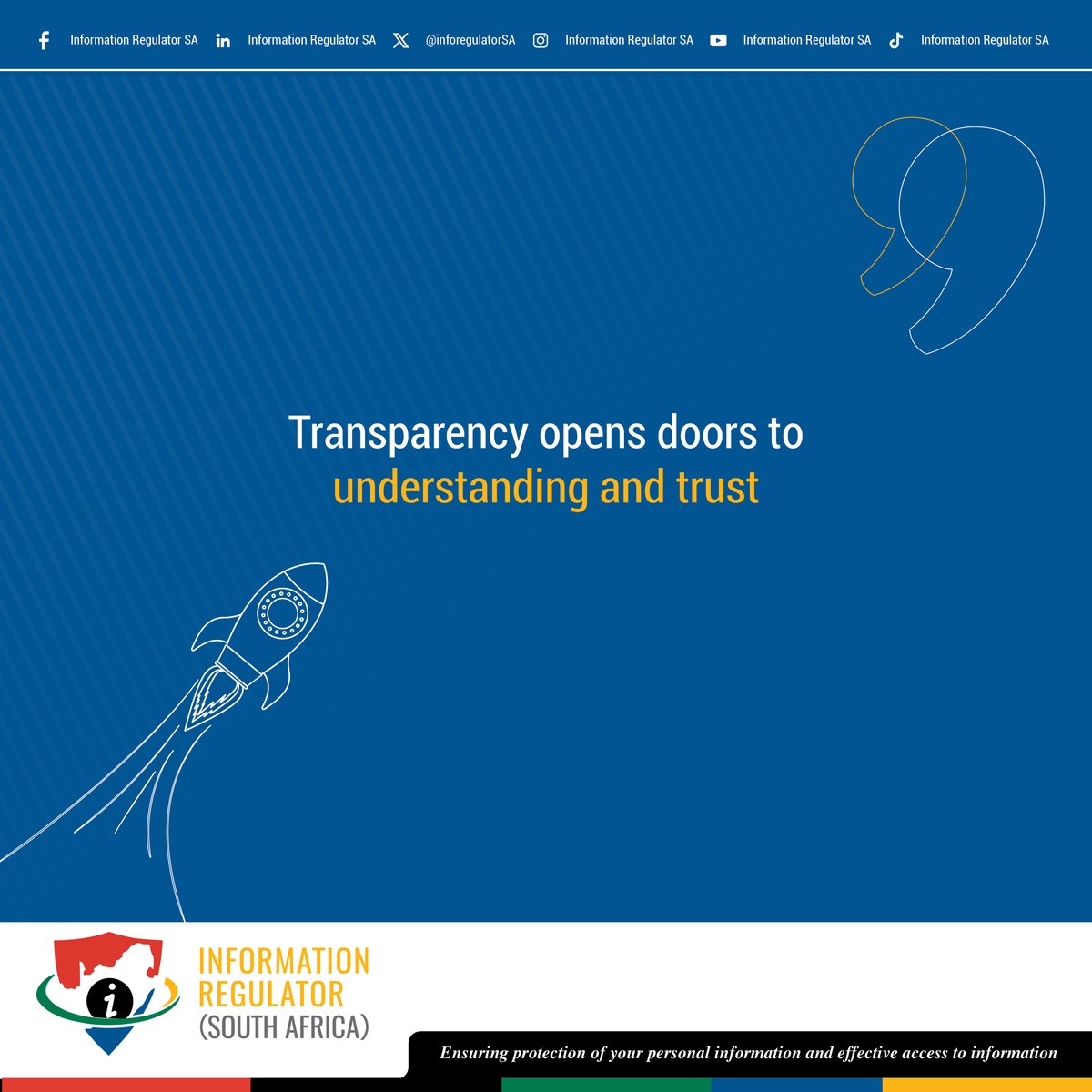Transparency opens doors to understanding and trust #25YearsOfPAIA #PAIA #Motivation