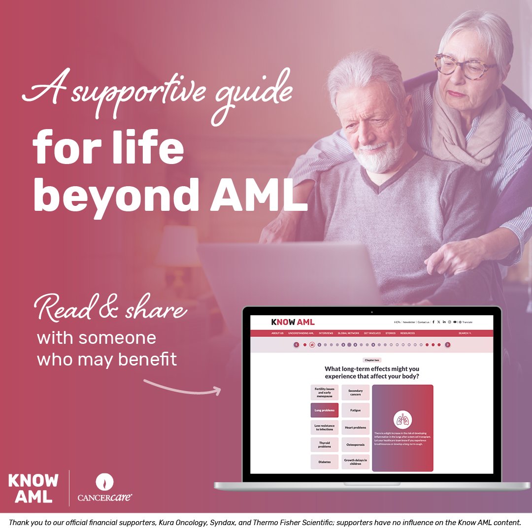 KNOW_AML's tweet image. Would you like to understand more about the long-term effects of acute myeloid leukemia treatment on your mind? Read through our guide, developed for #AMLWorldAwarenessDay and beyond: loom.ly/xFLiZZI
#KnowAML