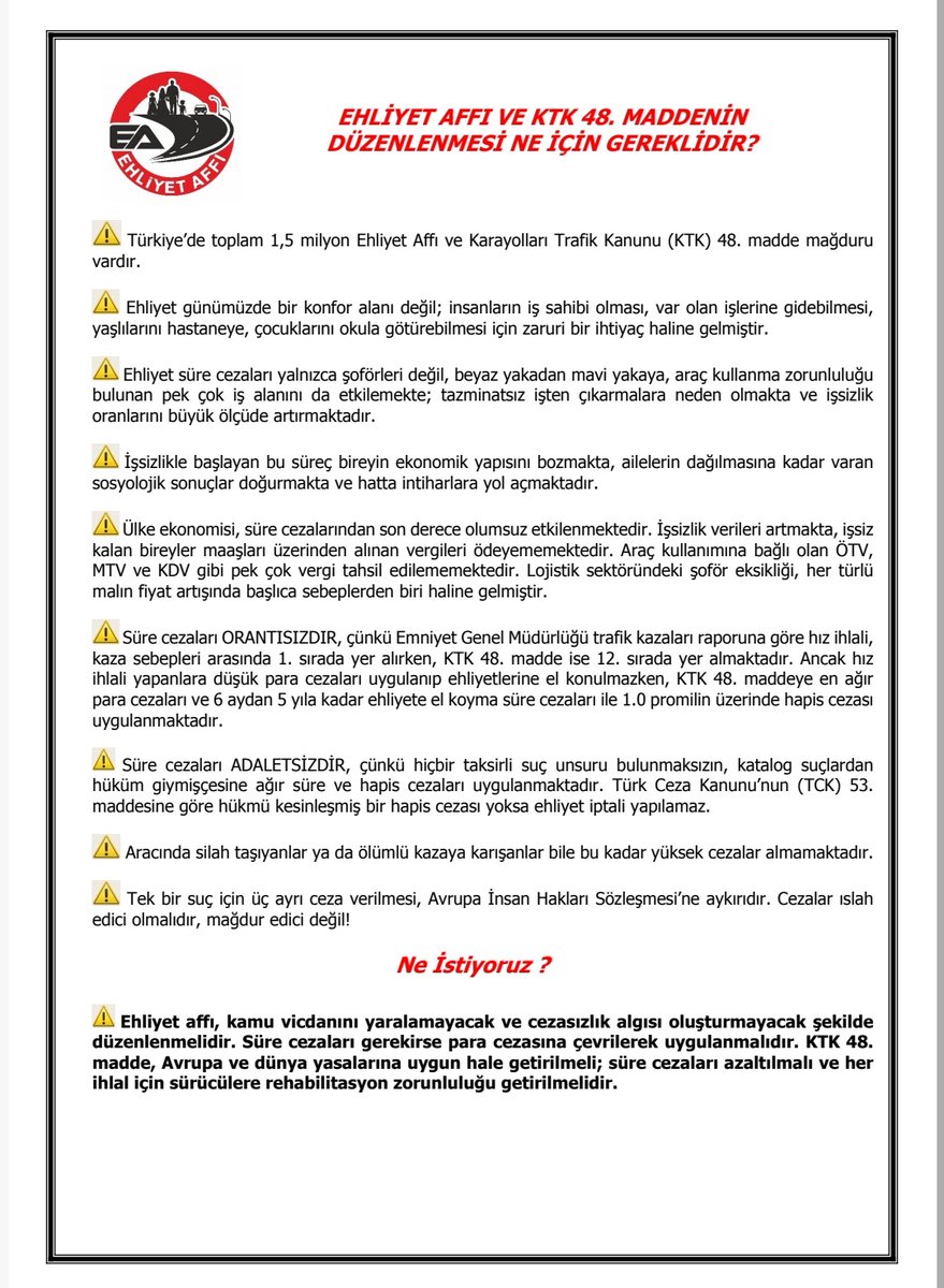 ⚠️GenelKurulda EhliyetAffı artik bir Türkiye gündemidir

⚠️Ana akım medyadan, muhalefete kadar herkes bizden bahsediyor

⚠️Bizler dilsiz değiliz ancak iktidar SAĞIR !!!

⚠️Size inat sizden hesabımızı sandıkta soracağız

⚠️ Haksızlıklara karşı susan dilsiz şeytandır
#EhliyetAffı