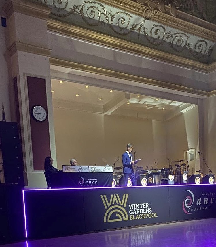 John, Co-Director of JJ Dance Studios delivering a speech &amp; introducing the Great Britain team at the Blackpool Dance Festival / Open British 2025 cocktail party.