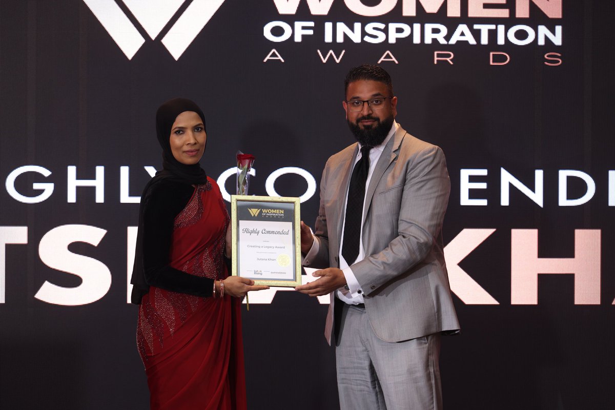 Women of Inspiration Awards 2025
Highly Commended – The Creating a Legacy Award
Jutsna Khan

Honouring a visionary woman whose passion, purpose, and impact are building a legacy that will inspire generations to come.

“She wasn’t just creating change — she was building a legacy.”