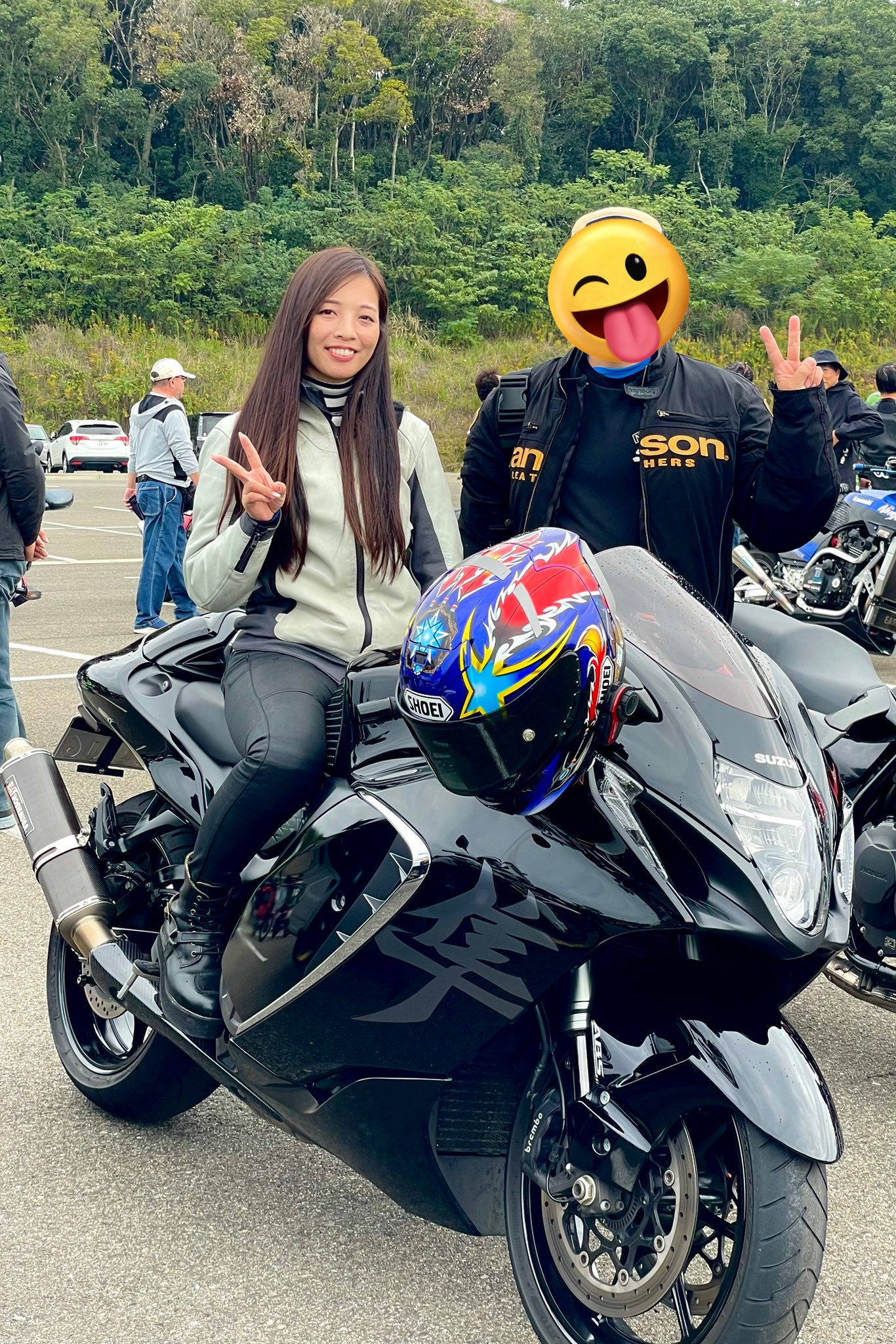 のりこま様 Girl rider】Touring with Ruriko! We enjoyed a great picnic