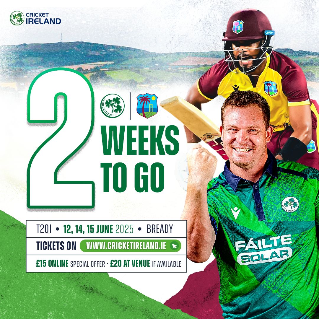 Cricket Ireland (@cricketireland) on Twitter photo The West Indies Men return for a three-match T20I series at <a href="/BreadyCC/">Bready Cricket Club</a>.
Don't miss it - tickets now on sale: cricketireland.ie/tickets/
#BackingGreen <a href="/FailteSolar/">Failte Solar</a> ☘️🏏 The West Indies Men return for a three-match T20I series at <a href="/BreadyCC/">Bready Cricket Club</a>.
Don't miss it - tickets now on sale: cricketireland.ie/tickets/
#BackingGreen <a href="/FailteSolar/">Failte Solar</a> ☘️🏏