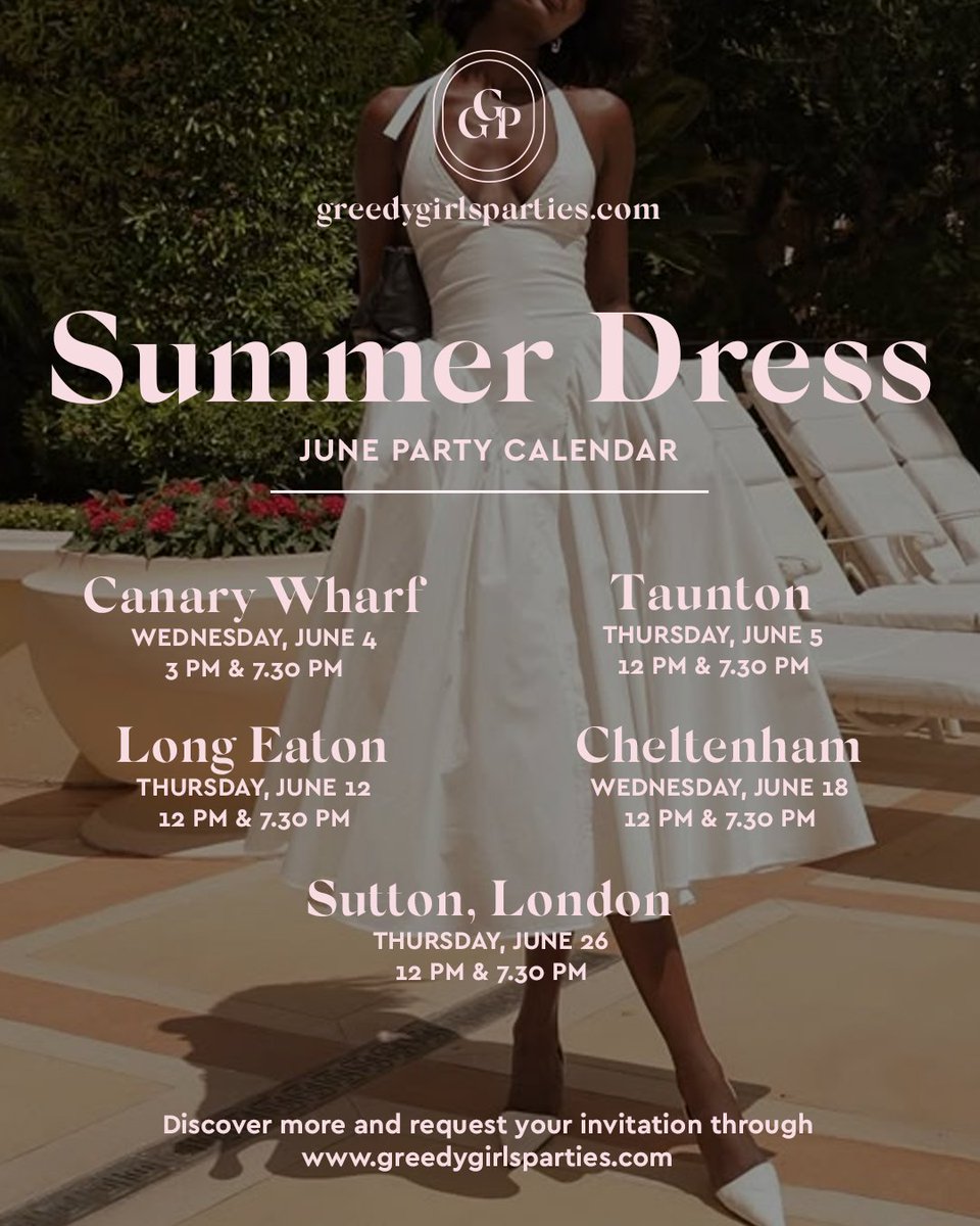JUNE PARTIES 💋✨

Join the Greedy Girls as we return to our favourite party towns wearing our best summer dresses ❤️

For more info and bookings, visit our party calendar:
greedygirlsparties.com/25/calendar4.h…

<a href="/MlleIvy/">Mademoiselle Ivy 🌿</a> <a href="/Mischief_Mandy/">Mischief Mandy 😈❤️</a> <a href="/XxxavaXxx/">XxAvaxX</a> <a href="/Stag_VixenSW/">Becky and Hubby</a>