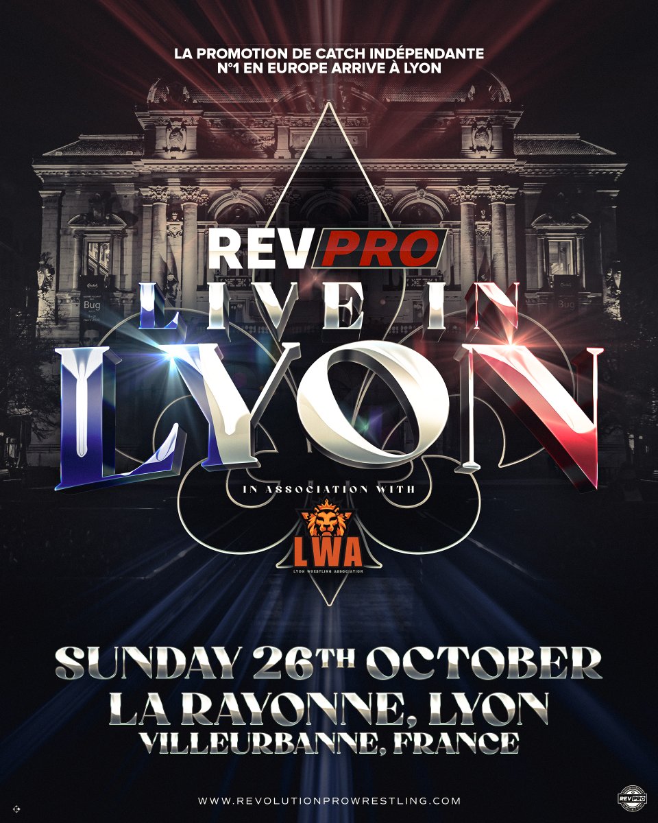Lyon Wrestling Association (@lwa_catch) on Twitter photo 🚨 Dernier week-end pour vous inscrire à la prévente du show Live in Lyon en association avec la <a href="/RevProUK/">Revolution Pro</a> !
⚡ Lancement de la prévente ce lundi !
🎟️ revolutionprowrestling.com/lyon 🚨 Dernier week-end pour vous inscrire à la prévente du show Live in Lyon en association avec la <a href="/RevProUK/">Revolution Pro</a> !
⚡ Lancement de la prévente ce lundi !
🎟️ revolutionprowrestling.com/lyon