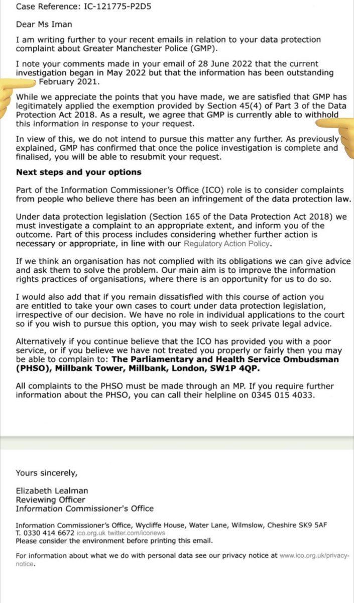 Seeking Justice (@imanzayna) on Twitter photo <a href="/ICOnews/">ICO - Information Commissioner's Office</a> Can the ICO explain how the 'accidentally lost' footage was exempt from disclosure in June 2022? See letter👇🏽
Do you still employ the former GMP officer who was 1 of the 4 co-accused in a historical 'alleged' GMP cell rape case? See tweet link 👇🏽
x.com/ImanZayna/stat… <a href="/ICOnews/">ICO - Information Commissioner's Office</a> Can the ICO explain how the 'accidentally lost' footage was exempt from disclosure in June 2022? See letter👇🏽
Do you still employ the former GMP officer who was 1 of the 4 co-accused in a historical 'alleged' GMP cell rape case? See tweet link 👇🏽
x.com/ImanZayna/stat…