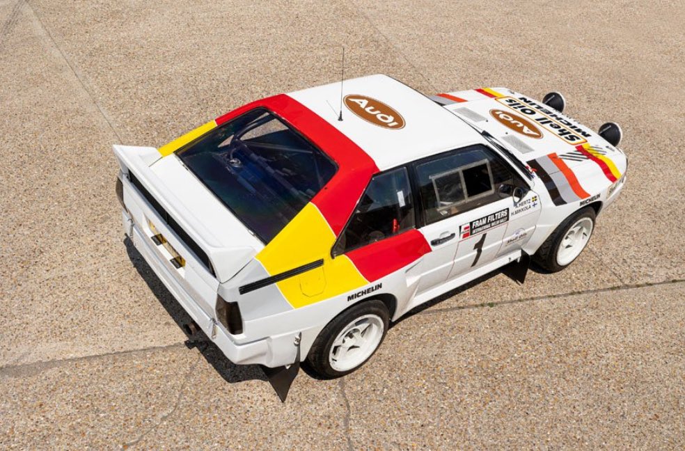 WRCPAST's tweet image. 1984/85 Audi Sport Quattro S1 

The ex-works, Hannu Mikkola/Arne Hertz

Registration no. 44 WMN

One of 20 works cars retained by Audi

Winner of the 1986 Welsh International and National Breakdown rallies

Estimate: £1,200,000 - £1,400,000

Sold N/S 

📸 Bothams 

@OfficialWRC