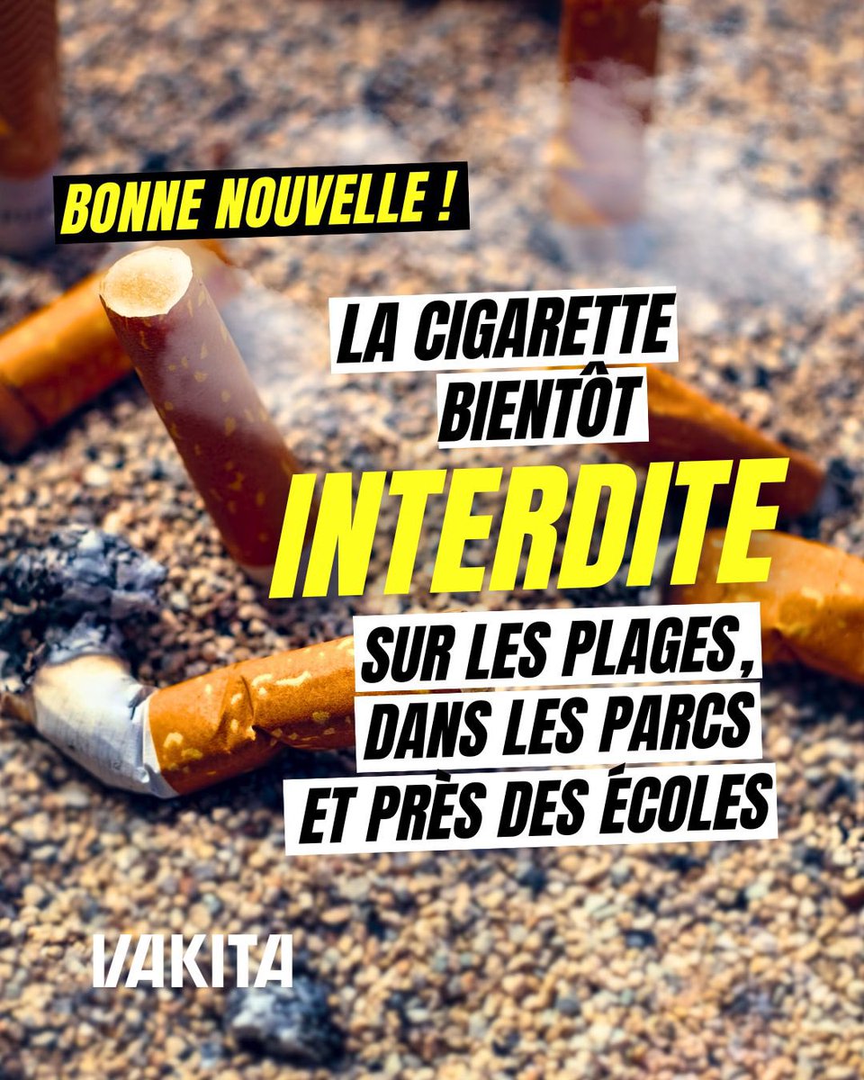 Bonne nouvelle ! À partir du 1er juillet, il sera interdit de fumer dans tous les lieux où sont susceptibles de se trouver des enfants (sur les plages, dans les parcs et jardins publics, aux abords des écoles, collèges, lycées, des abris de bus, ou encore des équipements