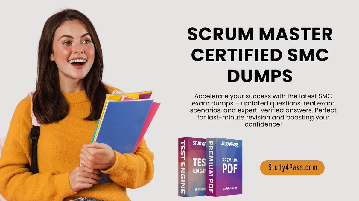 cr5736403's tweet photo. Boost your exam prep with Study4Pass!
Get reliable Scrum Master Certified (SMC) dumps to pass on your first try. #ScrumMasterCertified #SMCdumps #SMCexam #Study4Pass #AgileCertification #ScrumMaster #ScrumTraining #SMCprep #PassSMC #CertificationDumps https://t.co/PgXW34QT7i