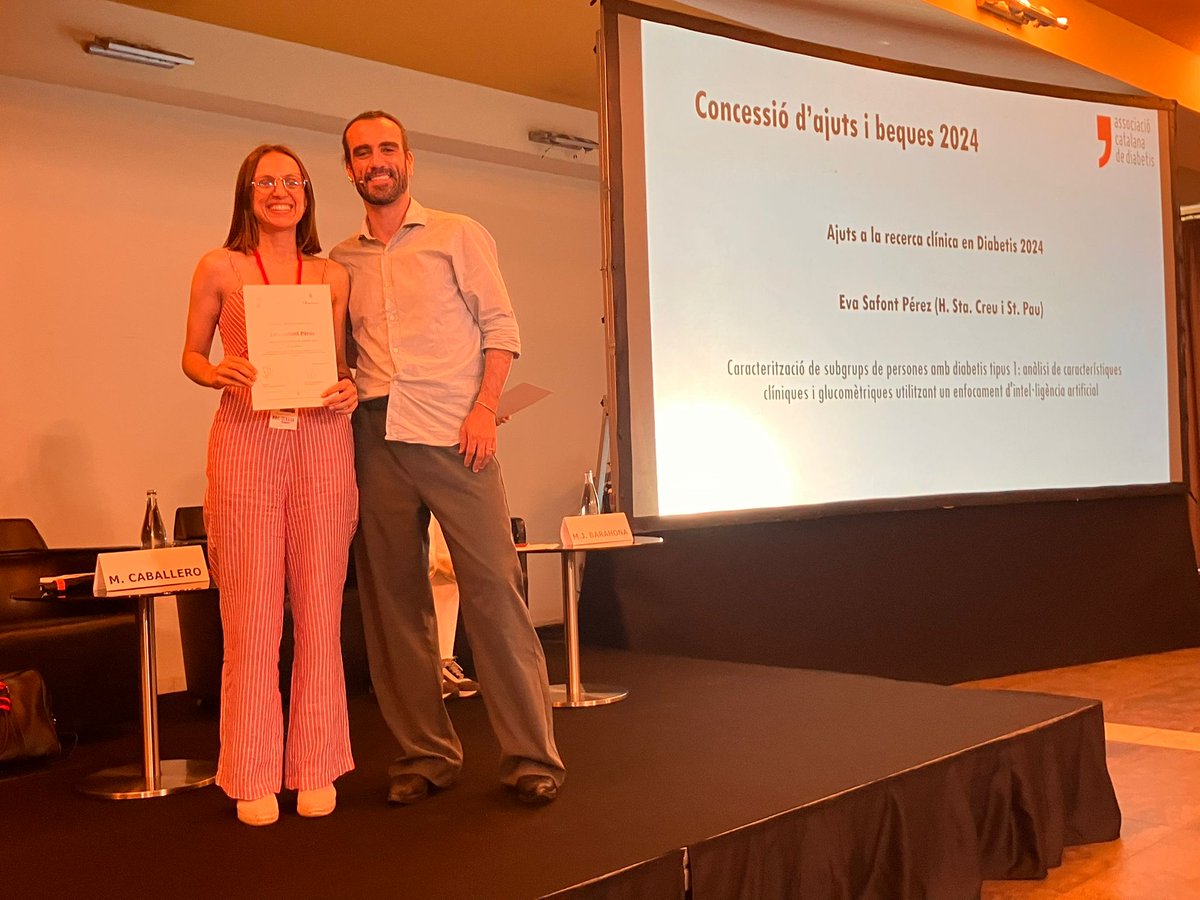 🤖 Eva Safont, guardonada pel seu estudi sobre subgrups en DM1 amb intel·ligència artificial #aCATdiabetis