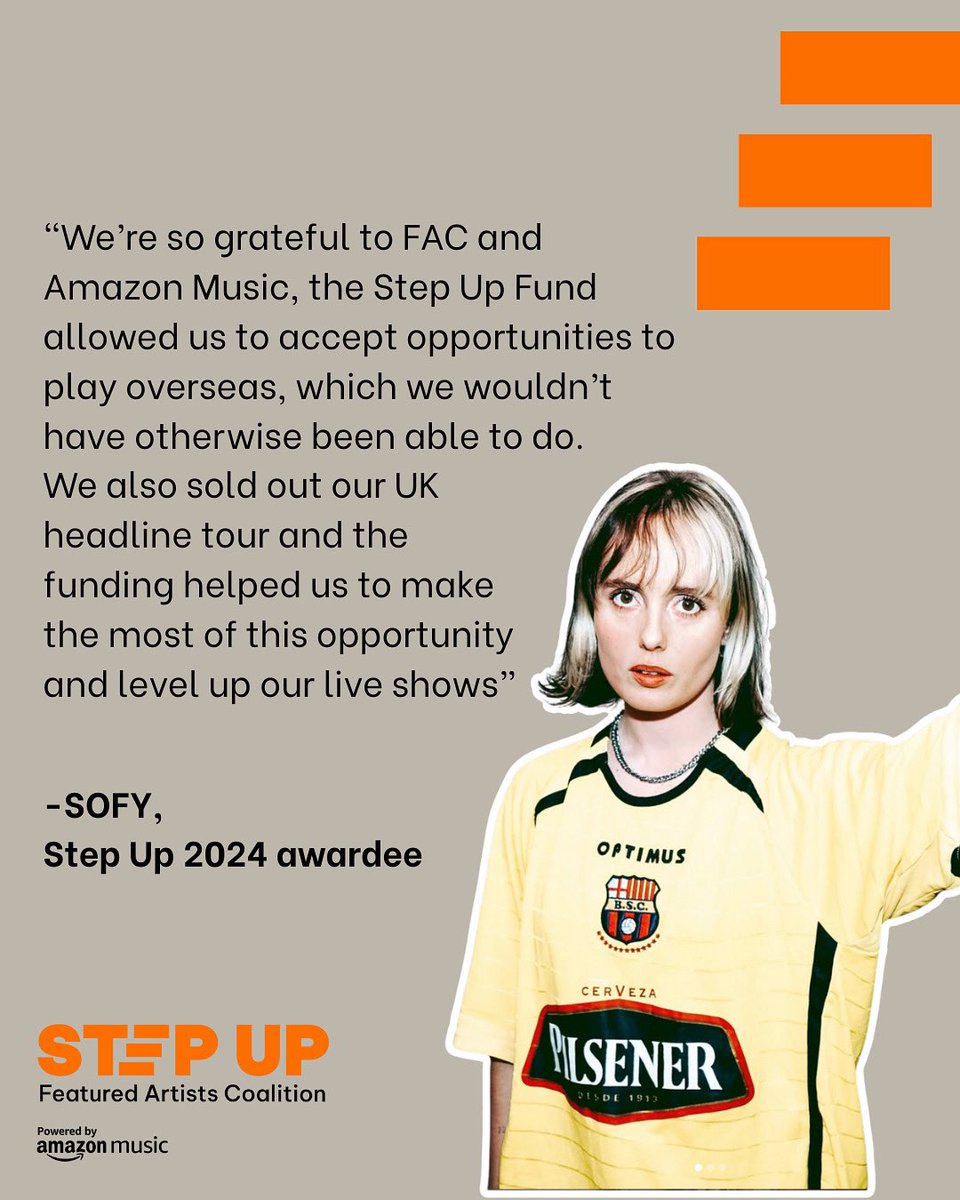 Tomorrow is the last day to apply to the Step Up Fund, powered by Amazon Music ⏰

Here’s what SOFY shared about how Step Up has impacted her career.

Apply via the Step Up Hub- linked in our bio 

Applications close Saturday 31st May at 23:59.