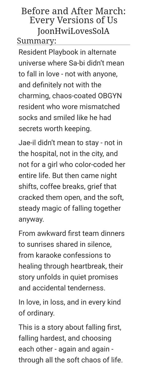 HyebeomHeart's tweet photo. Sharing another #Umbi / #Jaebi / #Sail fanfic (au this time) dedicated again to @rosaetsolis for the support and daily fangirling conversations. To y'all #ResidentPlaybook fan. Hope you like it just as much I enjoy bringing it to life. π
https://t.co/bT4Keydmuw https://t.co/ChXok2yPbG