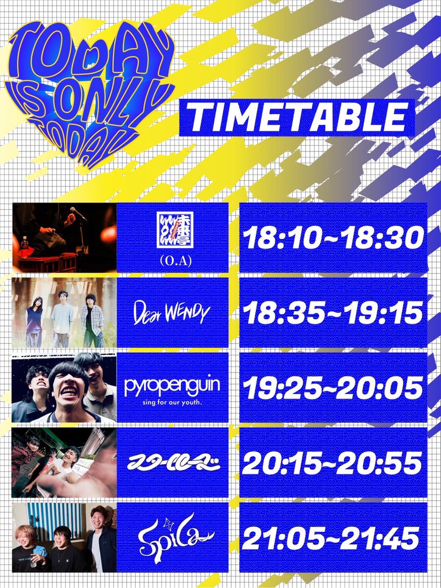 SpiCa_ube's tweet photo. 6/21(sat)
：TODAY IS ONLY TODAY：

-act-
Dear WENDY
pyropenguin(岡山)
スタールーズ(岡山)
未来亭WOW WOW(O.A)

-カメラマン-
慶太郎

OPEN/START:18:00/18:30
ADV/DOOR:¥2000/¥2500
学割¥1000(要学生証)大学生も学割ききます！

取り置きはバンド又は主催 https://t.co/ZirqitYdkZ