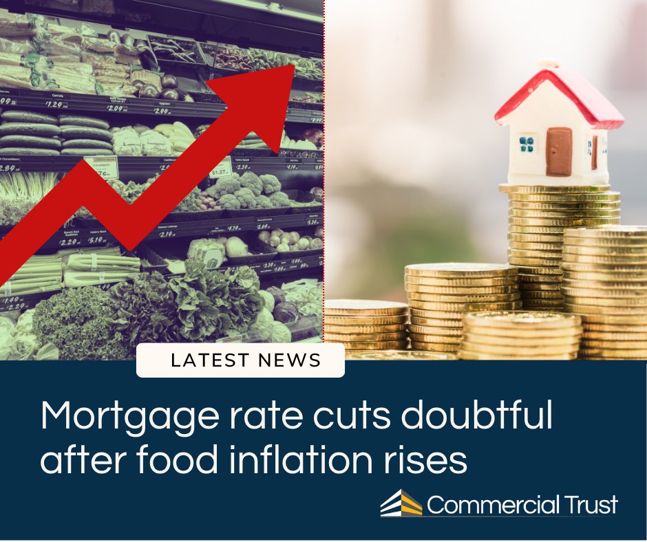 Base Rate cuts are expected to dry up after food inflation rises.

commercialtrust.co.uk/news/base-rate…

#landlordnews #inflation #baserate #bankofengland #mpc #ratecuts #mortgages