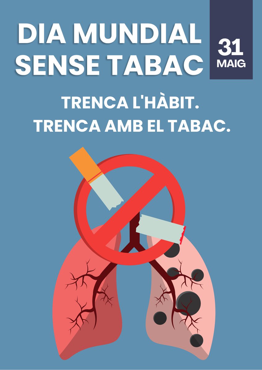 🚭Hui és el Dia Mundial Sense Tabac.

Una data per a reflexionar, per a actuar… i per a triar salut.

#DiaMundialSinTabaco #TrencaAmbElTabac #SalutLaRibera #DeixarDeFumar #HospitalLaRibera