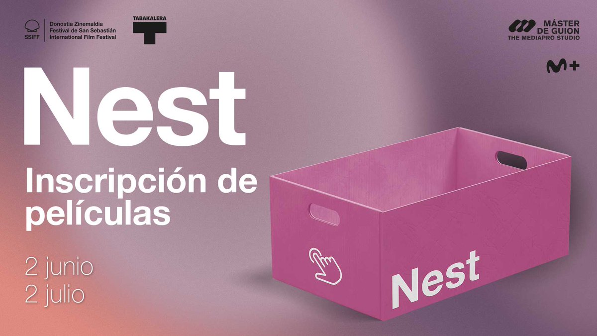 Donostia Zinemaldia - Festival de San Sebastián (@sansebastianfes) on Twitter photo #73SSIFF CONVOCATORIA 🩷 #Nest abre el lunes 2 de junio el plazo de inscripción para su 24 edición.
✍️ La fecha límite para la presentación de trabajos es el 2 de julio.
🏆 Las obras seleccionadas optarán al Premio Nest <a href="/themdpstudio/">The Mediapro Studio</a>.
🏅 Este año la sección contará con galardones #73SSIFF CONVOCATORIA 🩷 #Nest abre el lunes 2 de junio el plazo de inscripción para su 24 edición.
✍️ La fecha límite para la presentación de trabajos es el 2 de julio.
🏆 Las obras seleccionadas optarán al Premio Nest <a href="/themdpstudio/">The Mediapro Studio</a>.
🏅 Este año la sección contará con galardones
