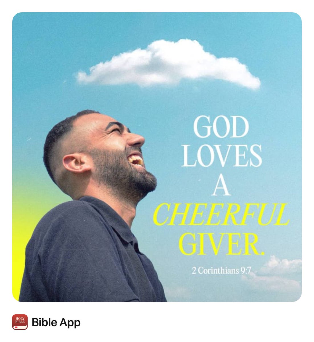 God loves a cheerful giver.