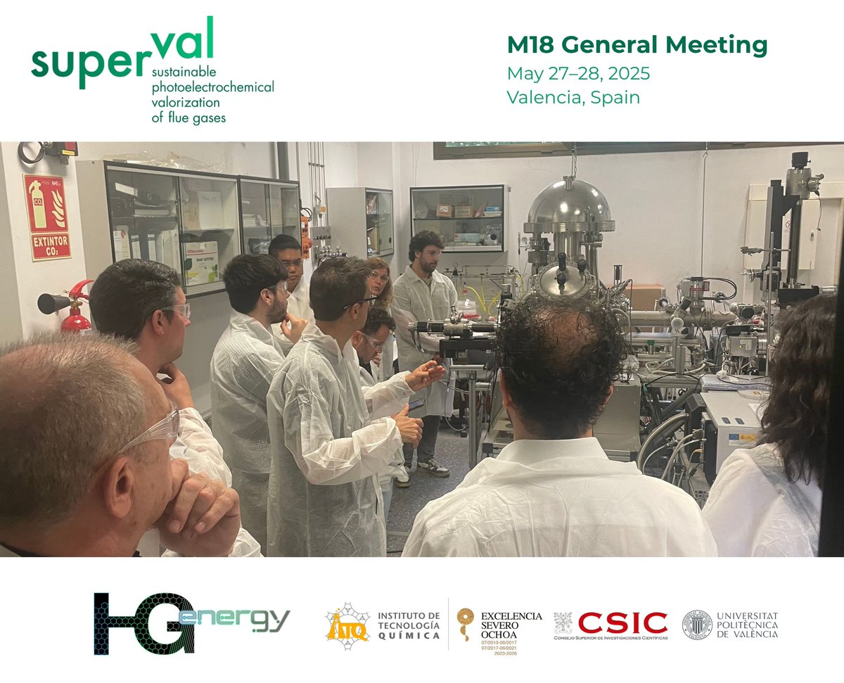 HG-energy (@hg_energyitqupv) on Twitter photo In Valencia, the <a href="/superval_eu/">superval_eu</a> partners came together for our M18 meeting hosted by <a href="/hg_energyITQUPV/">HG-energy</a> .We exchanged updates, explored our shared challenges, and visited <a href="/ITQ_UPVCSIC/">ITQ (UPV-CSIC)</a> <a href="/UPV/">Universitat Politècnica de València</a> labs with <a href="/JosepAlbero/">Josep Albero Sancho</a> for a closer look at the science behind the project. #SUPERVAL In Valencia, the <a href="/superval_eu/">superval_eu</a> partners came together for our M18 meeting hosted by <a href="/hg_energyITQUPV/">HG-energy</a> .We exchanged updates, explored our shared challenges, and visited <a href="/ITQ_UPVCSIC/">ITQ (UPV-CSIC)</a> <a href="/UPV/">Universitat Politècnica de València</a> labs with <a href="/JosepAlbero/">Josep Albero Sancho</a> for a closer look at the science behind the project. #SUPERVAL