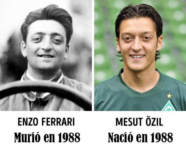 TAdventurousoul's tweet image. 2. Enzo Ferrari and Mesut Özil: reincarnation?

Enzo Ferrari, founder of Ferrari, died on August 14, 1988. Shortly after, on October 15, the footballer Mesut Özil was born...