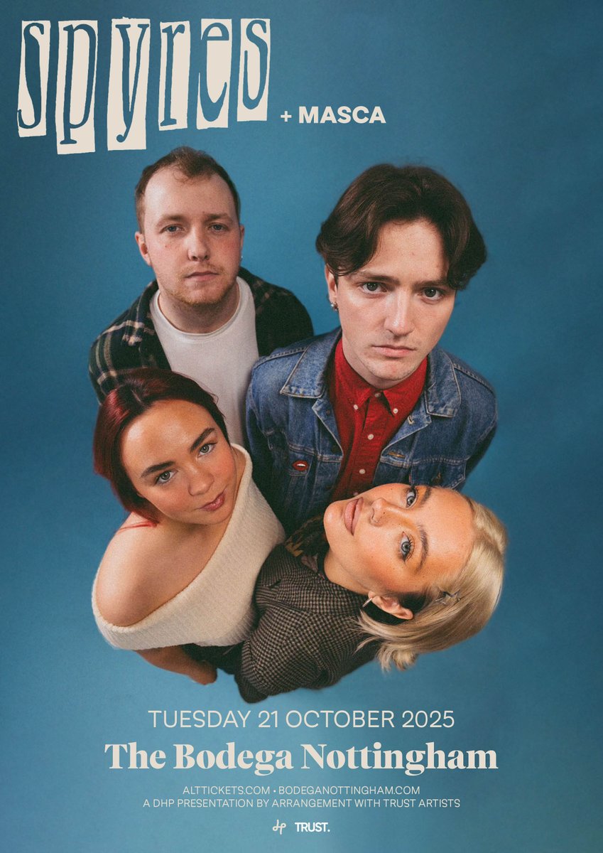alt. tickets (@alttickets) on Twitter photo NEW/ Powerhouse indie rock band <a href="/spyr3s/">๐๐๐๐
๐ธ๐</a> play <a href="/bodeganotts/">The Bodega</a> on the 21st October!
Tickets are on sale now, get yours here: tinyurl.com/ys7dsndu NEW/ Powerhouse indie rock band <a href="/spyr3s/">๐๐๐๐
๐ธ๐</a> play <a href="/bodeganotts/">The Bodega</a> on the 21st October!
Tickets are on sale now, get yours here: tinyurl.com/ys7dsndu